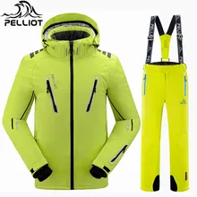 Pelliot лыжный костюм для мужчин сноуборд костюмы водонепроницаемый 10 к Супер Теплая Лыжная куртка сноуборд брюки дышащий открытый лыжный зимний костюм