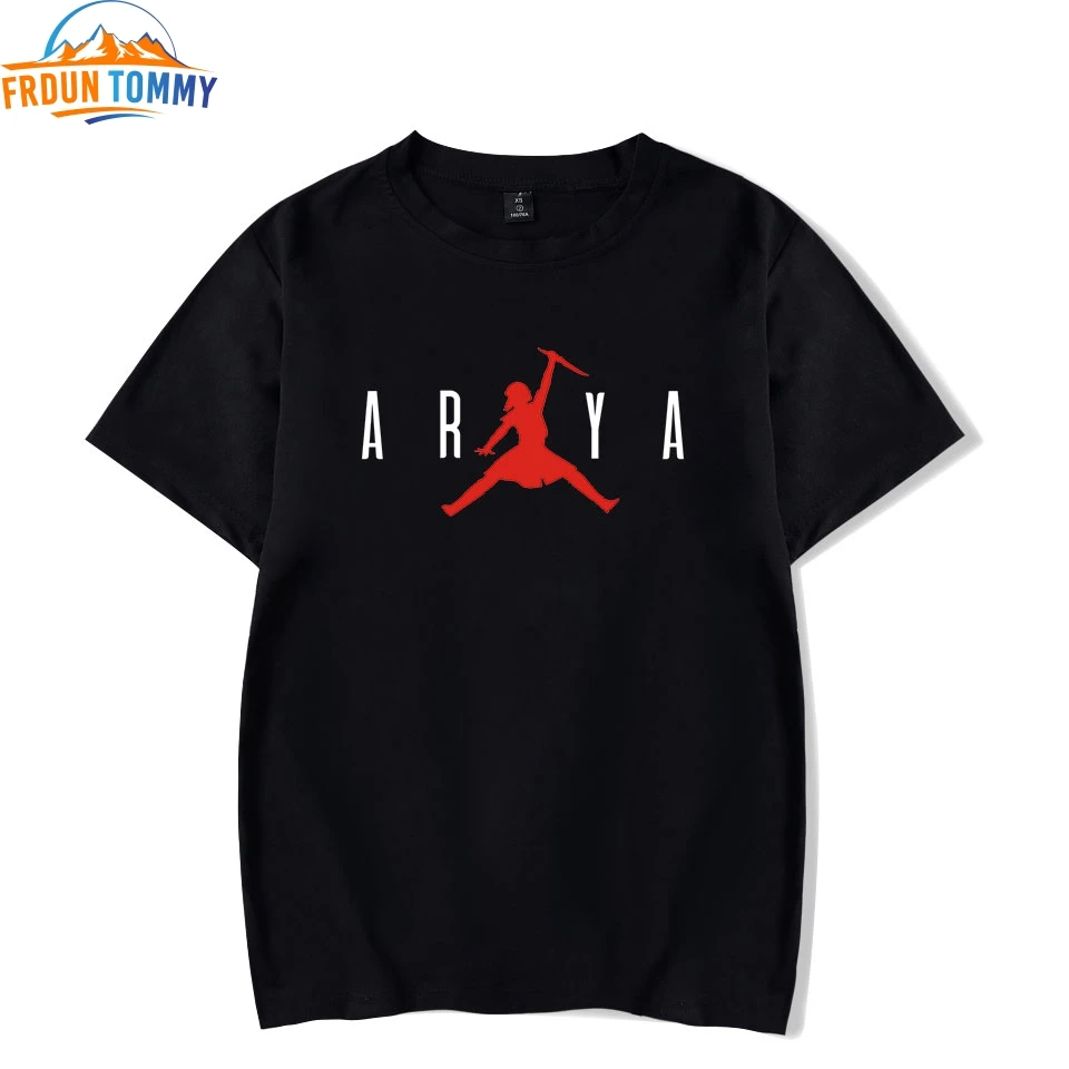 آريا جديد قميص مطبوع للجنسين لعبة من عروش طباعة القمصان للبنين المحملة الرجال/النساء Streatwear الهيب هوب Streatwear زائد حجم 4XL