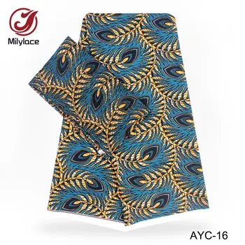 

Digital print Satin material African wax design fabric 2 in 1 material hot selling 2 yards Chiffon+4 yards Satin fabric AYC-16