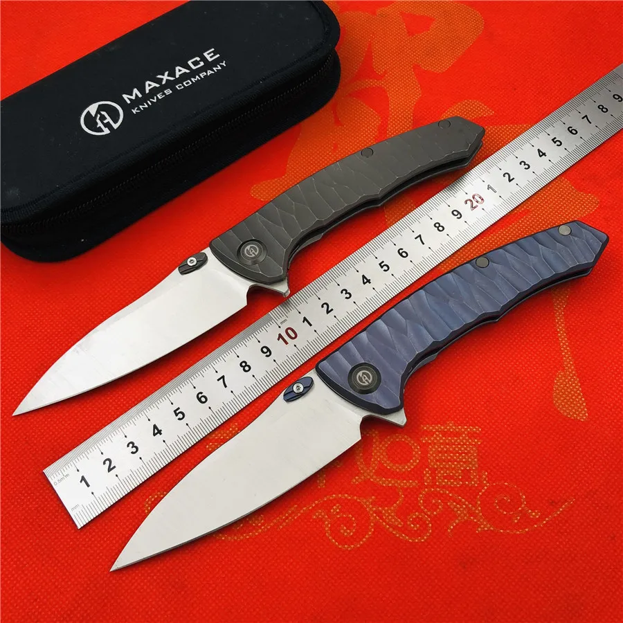 MAXACE Ворон Флиппер складной нож M390 лезвие TC4 титановая ручка Открытый лагерь Охота