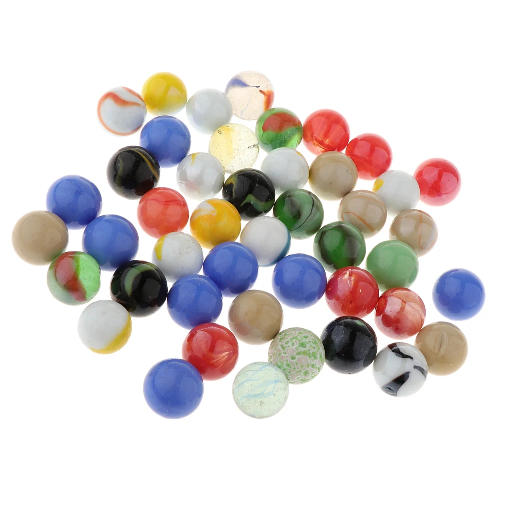  45pcs 16mm Colorful Glass Marbles, Marble Run Game, Marble Ball for Vase Filler & Fish Tank Decor