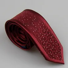 Lammulin Галстуки Для мужчин костюм Средства ухода за кожей Шеи Галстук бордовый красный с серебром в горошек Средства ухода за кожей Шеи Галстук жаккардовые границы Дизайн узкие галстук 6 см Gravata