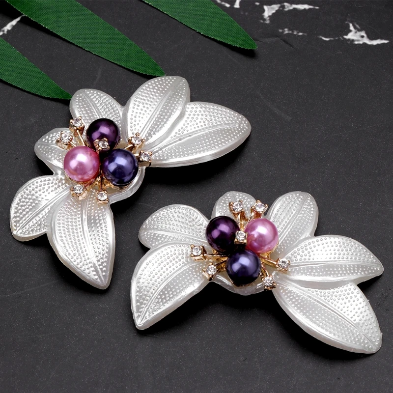 

EYKOSI New Hot 2pcs Shoe Decoration Floral Colorful Pearl Ornament Clothes Charms Shoes Supply 2018 Fashion