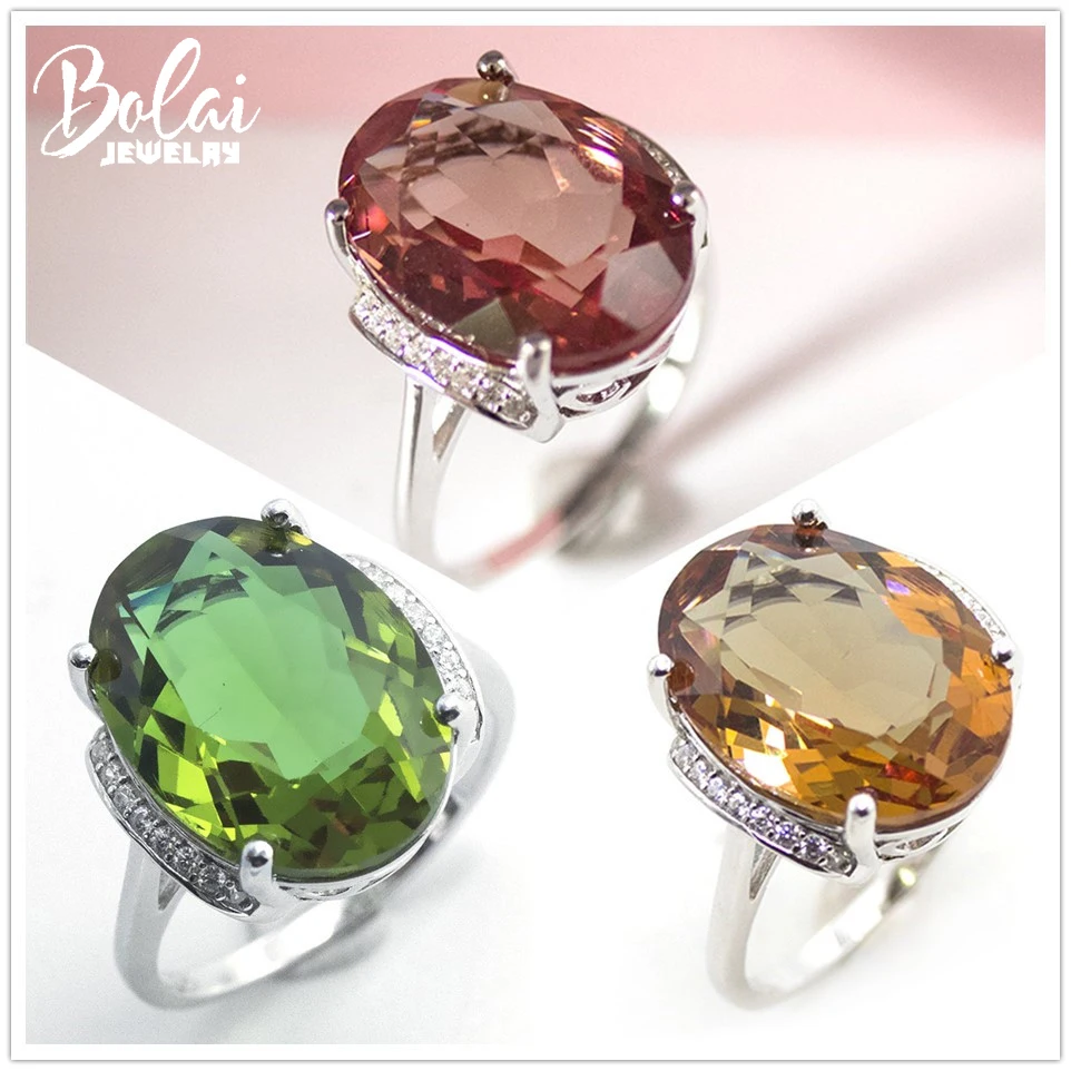 Bolai 18x13mm big diaspore cocktail ring 925 sterling silver color change gemstone zultanite fine rings jewelry for women 2019 Bolai 18x13mm big diaspore cocktail ring 925 sterling silver color change gemstone zultanite fine rings jewelry for women 2019