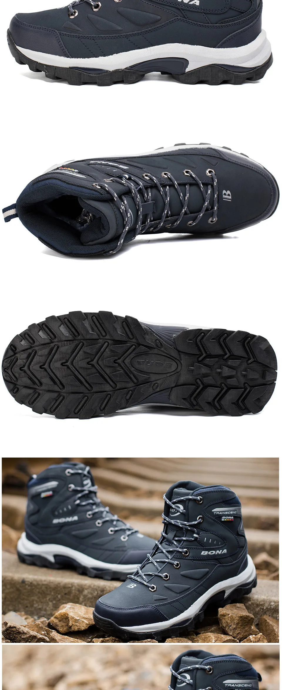 BONA/Новинка; Лидер продаж; стильные мужские треккинговые ботинки; зимние уличные прогулочные беговые кроссовки; горные спортивные ботинки; кроссовки для альпинизма;
