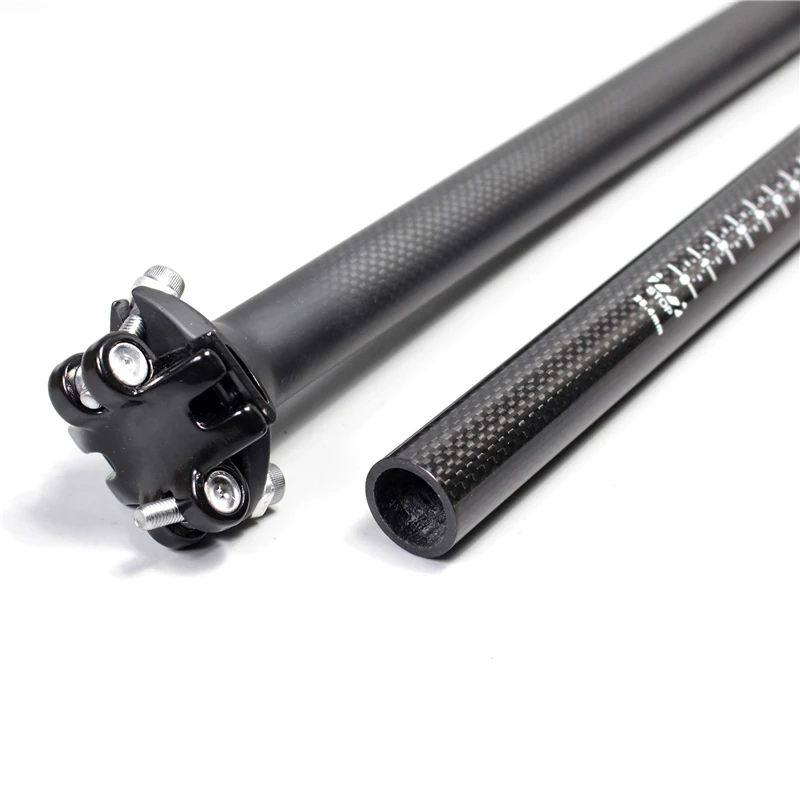 جديد كامل الكربون دراجة seatpost 0 درجة mtb الطريق دراجة مقعد أنبوب 3 كيلو المصقول دراجة أجزاء 25.4/27.2/30.8/31.6*350/400/450 ملليمتر