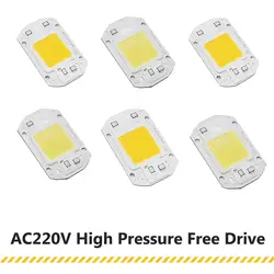 Светодиодный чип COB прожектор лампа AC220V SMD 20 W 30 W 50 W белый/теплый белый с умная ИС (интеграционная Схема высокое Мощность DIY открытый