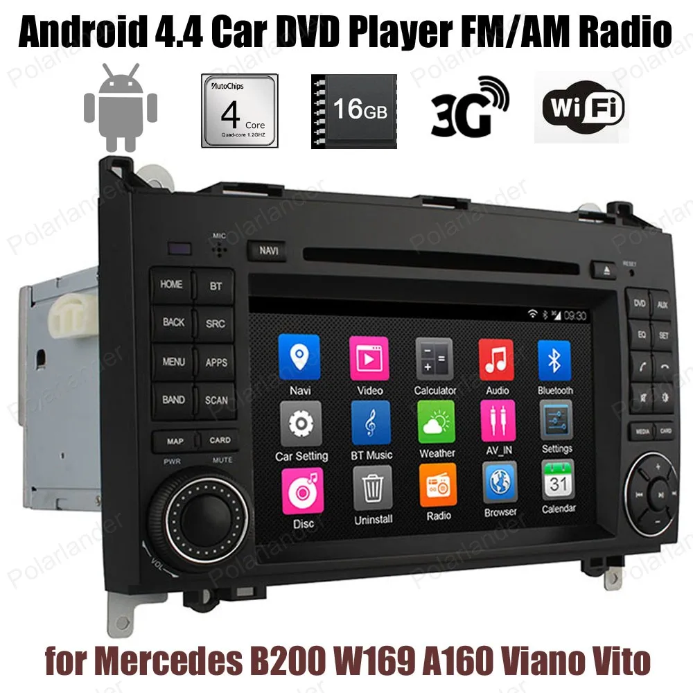 7 дюймовый Android 4 радио автомобильный DVD поддержка GPS 3G WiFi DAB + TPMS для B/enz B200 W169 A160 V/iano