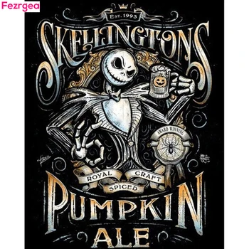 

5D DIY Full Square/Round Drill Diamond Painting Cross Stitch Halloween Skull Jack Sally Rhinestone Embroidery Home Mosaic Home