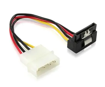 

free shipping 100pcs/lot High quality big 4pin to 15pin right-angle SATA power cable
