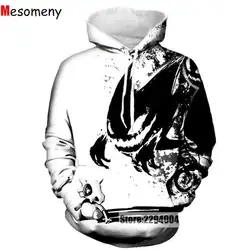 Осень/Зима Повседневное животного Толстовки Для мужчин Для женщин 3D печати кофты черный, белый цвет Монстр хип-хоп пуловер streetwer r3512