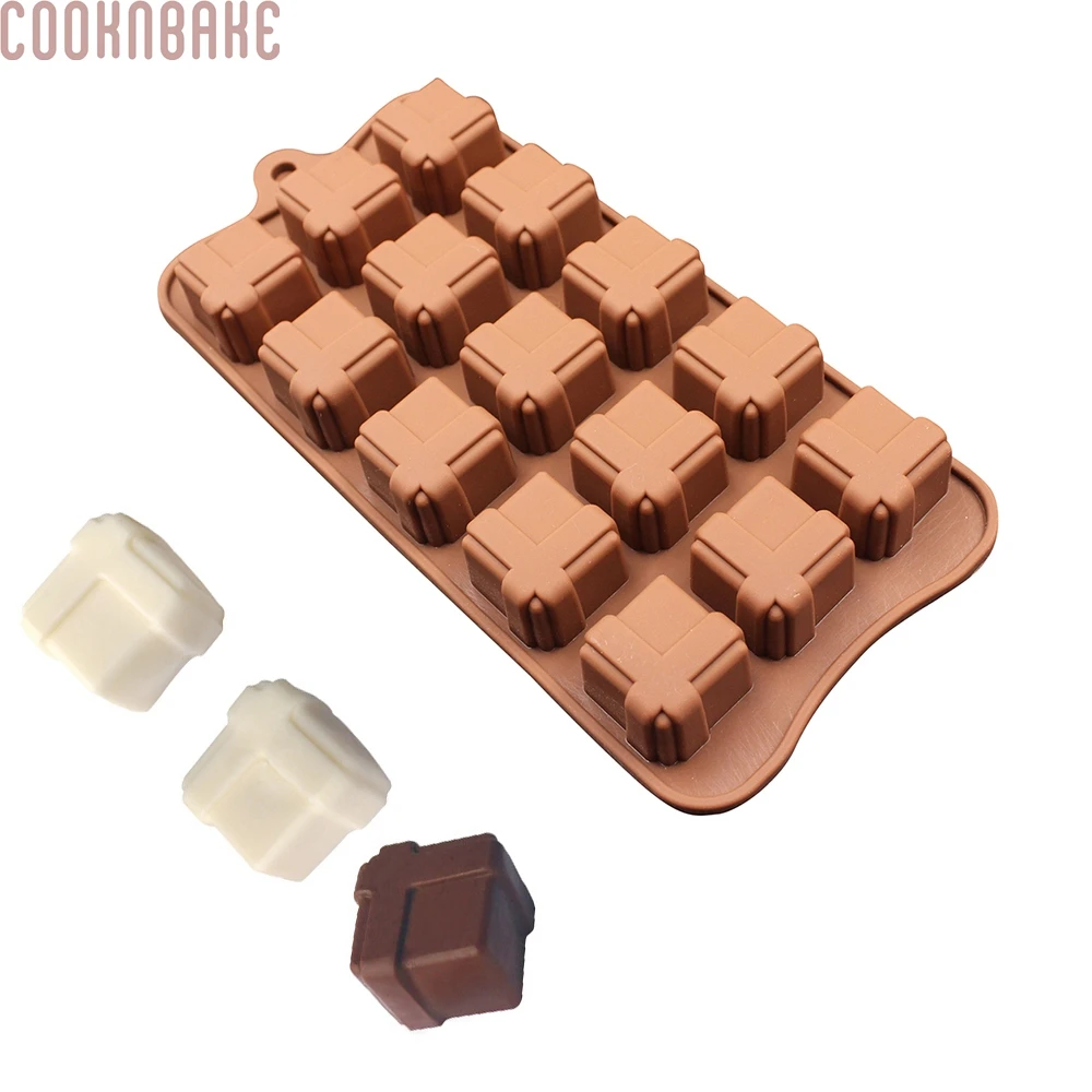 

COOKNBAKE DIY Cake Decorating Tools Silicone Mold For Chocolate Jelly Pudding With 15 Lattices Square Gift Box SICM-115-27