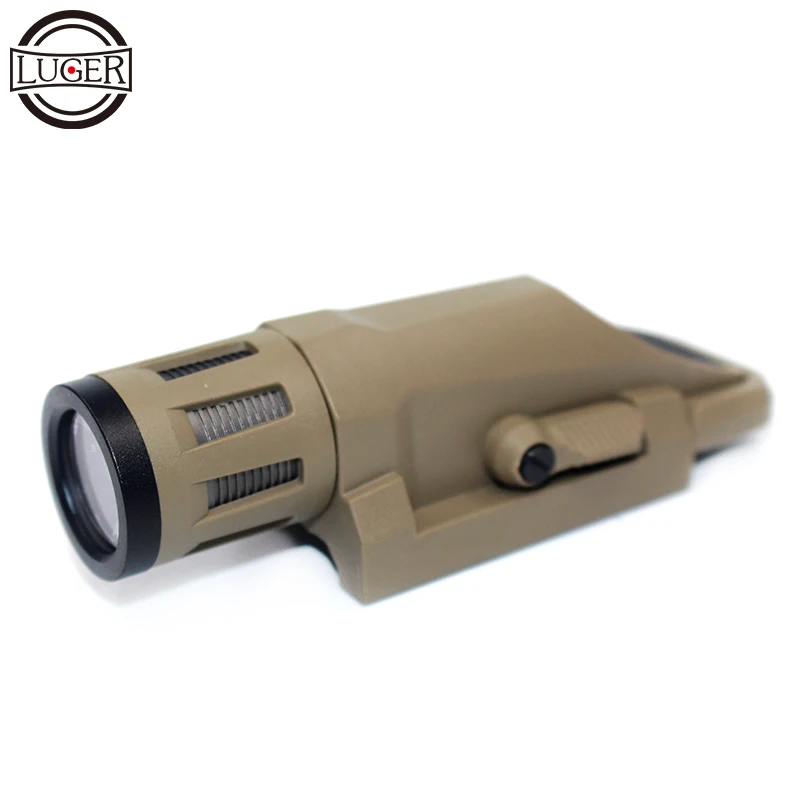 

LUGER White LED 800 Lumen Tactical Rifle Flashlight Fit 20mm Picatinny Rail Rotating Clamp For Airsoft Hunting Weapon Lights