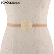 TOPQUEEN SJD-S313 цветок створки Свадебные Ремни Ткань Цветы Свадебный цветок пояс эластичный пояс Быстрая лента цветок на поясе