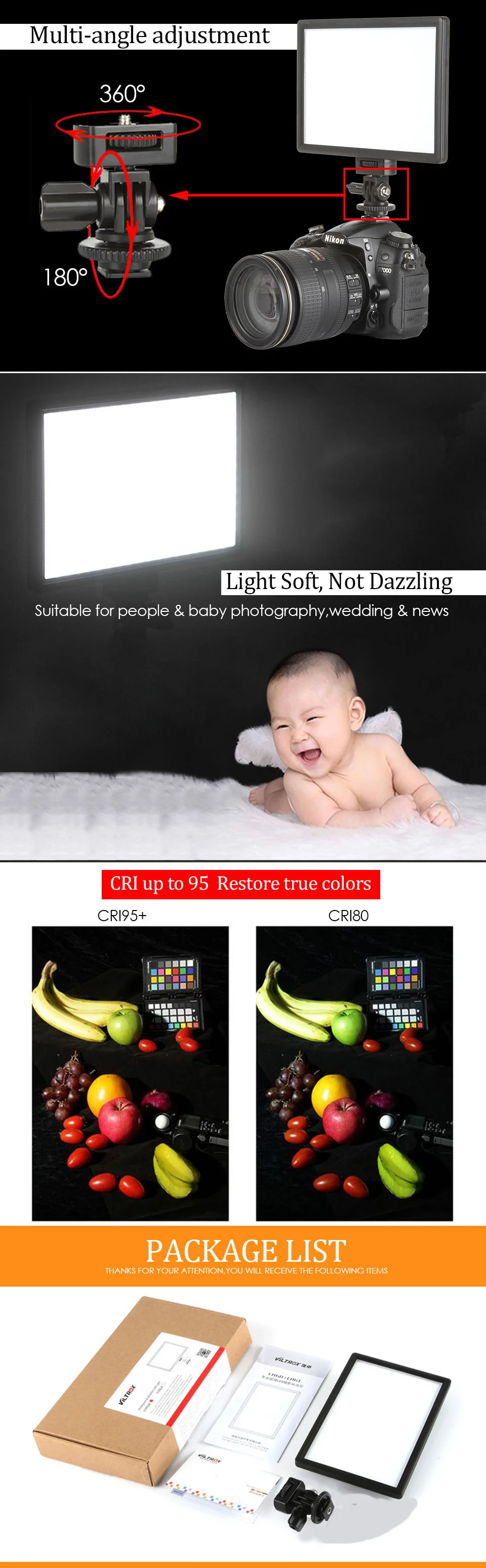 Viltrox L116T светодиодный ультратонкий студийный видео светильник, двухцветная и затемненная ЖК-панель для камеры DSRL