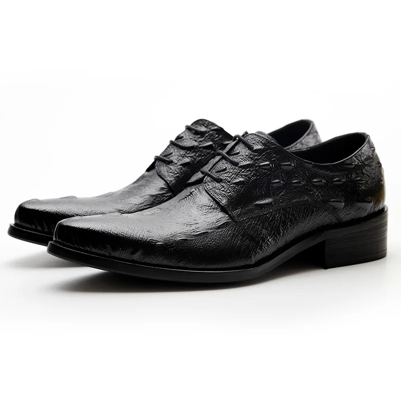 Homens Formal Black Marrom Preto brown Heinrich Sapatos Qualidade De Homme Negócio Do Chaussure Se Masculinos Couro Vestem 2018 Dos Genuíno Top Mariage RRgBO