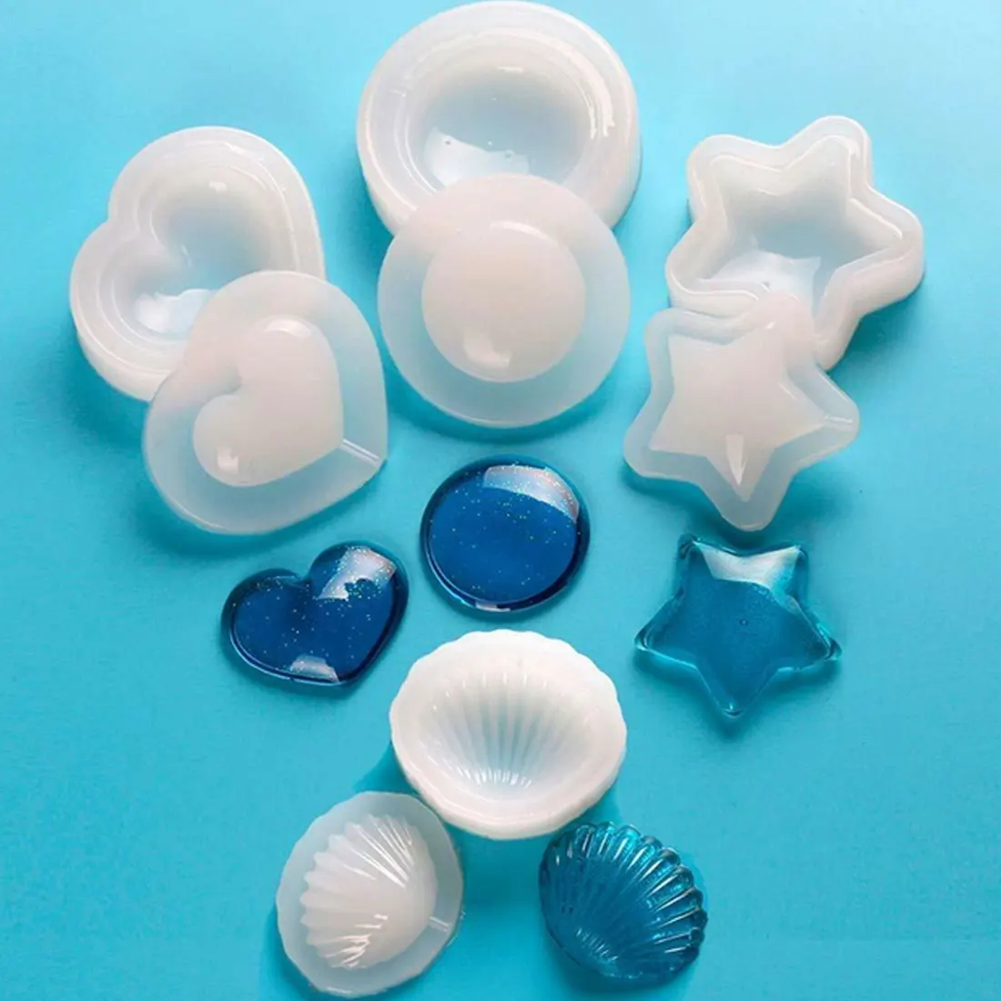 

Chic DIY Casting Craft until curing Pendant Resin Mold Mold Silicone Clear Jewelry Solid Molds Making Maker Tool epoxy Wait
