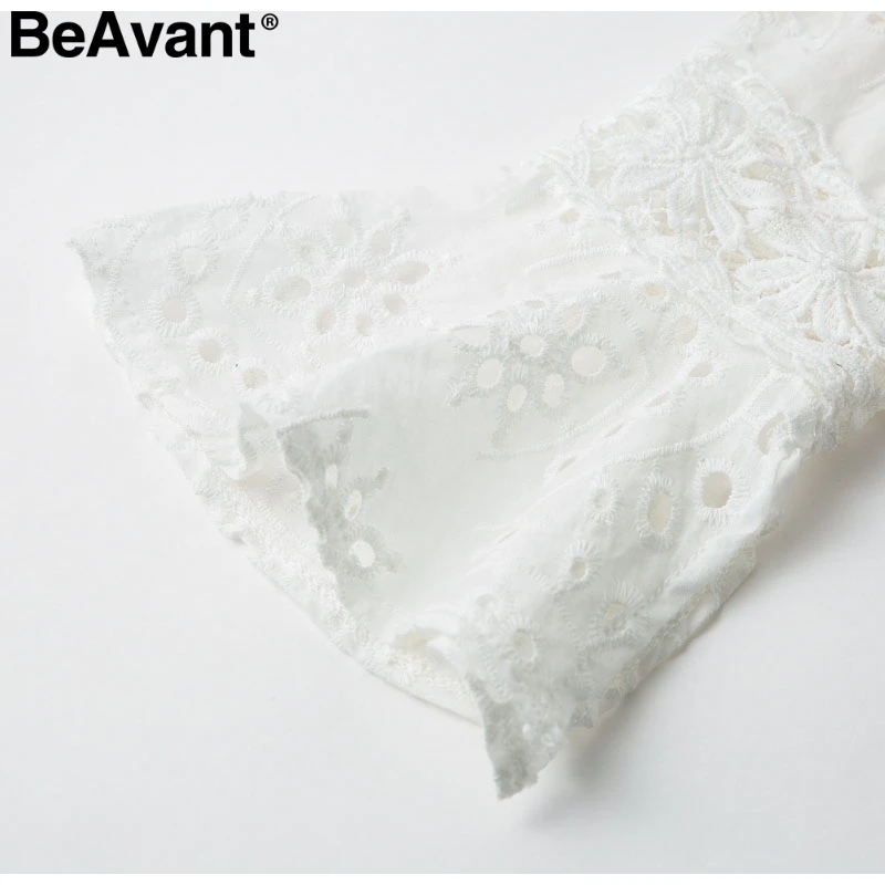 BeAvant, вышитая хлопковая белая блузка, рубашка, топ, винтажные женские блузки и топы, открытая женская летняя блузка с длинным рукавом