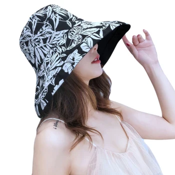 

Women Double-Sided Bucket Hats Wide Brim Sun Hat UV Protection Caps Outdoor Summers Beach Fishing Hiking Hats