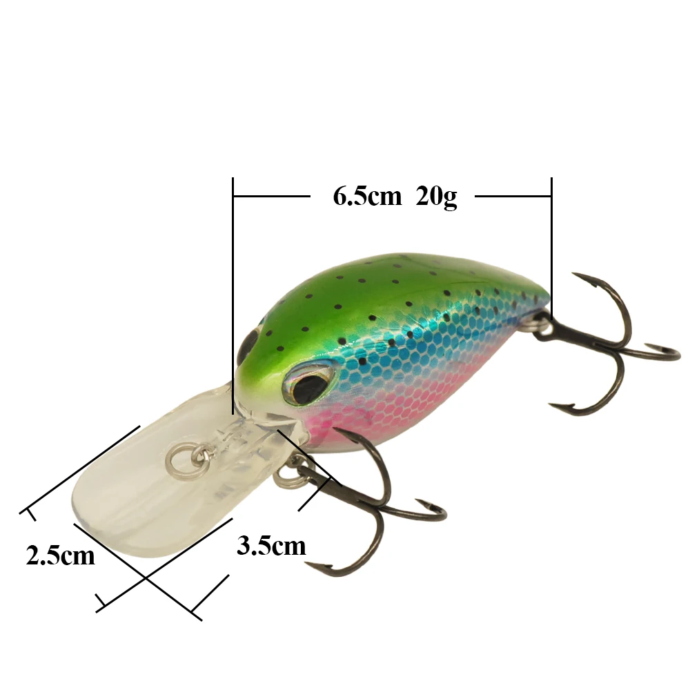 TAF Crank Bait 6,5 см 20 г рыболовные приманки плавающие 3-5 м Crankbait VMC крюк Isca искусственные ABS приманки из твердого пластика для ловли карпа