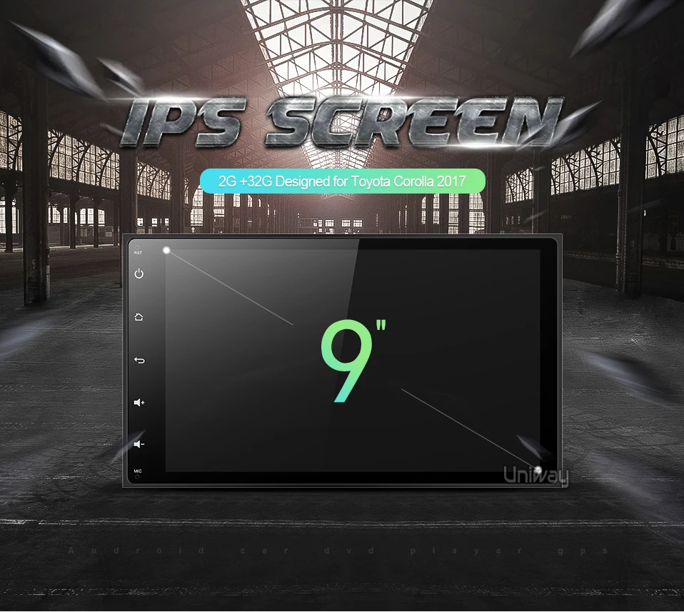 Flash Deal uniway  A17KLL9071  android 9.0 car dvd navigation for toyota corolla/auris  2016 2017 car radio stereo head unit navigation 0