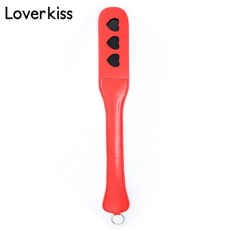 Loverkiss 30 см Искусственная кожа БДСМ порка Paddle Секс-игрушки для Для женщин, двойные слои флирт хлопать пощечину Pat на As Эротика Связывание