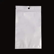 Groothandel 12x20 cm Wit/Clear Self Seal Rits Plastic Retail Verpakking, Ziplock Zip Lock Bag Retail Pakket W/Hang Hole