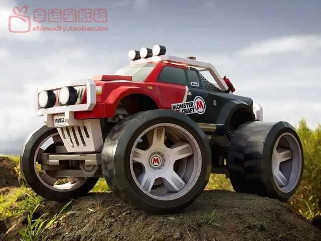 MonsterCraft Monster Off-road Vehicle 3D Paper Model DIY Hand-made Paper Model
