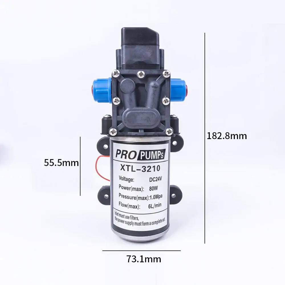 DC 24V 130PIS 80W 6L/Min высококачественный Миниатюрный Мембранный самовсасывающий насос высокого давления для наполнения жидкостью