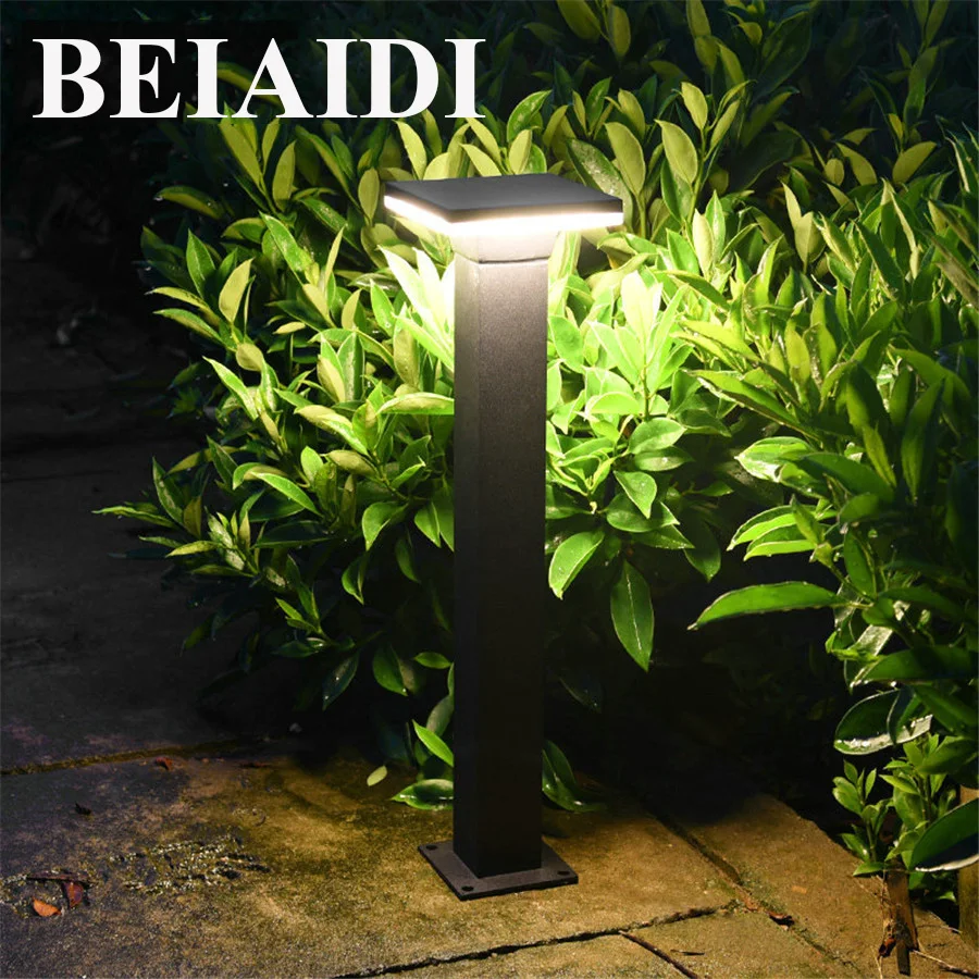 

BEIAIDI 2pcs Outdoor LED Lawn Lamp Waterproof Front Courtyard Villa Landscape Light Aluminum Corridor Fence Pillar Lawn Lamp