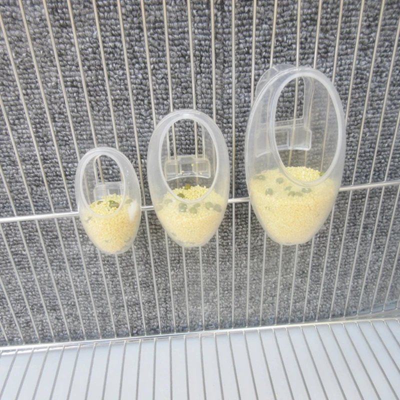 

S/M/L Bird Feeder Acrylic Fodder Cage Feeding Parrot Parakeet Budgies Food Container