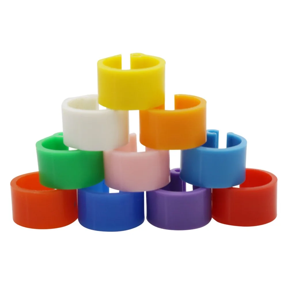 100 Pcs Inner Diameter 8mm Bird Pigeon Foot Ring Ten Colors Without Text Light weight Freedom Of Action Poultry Ring Bird Carry