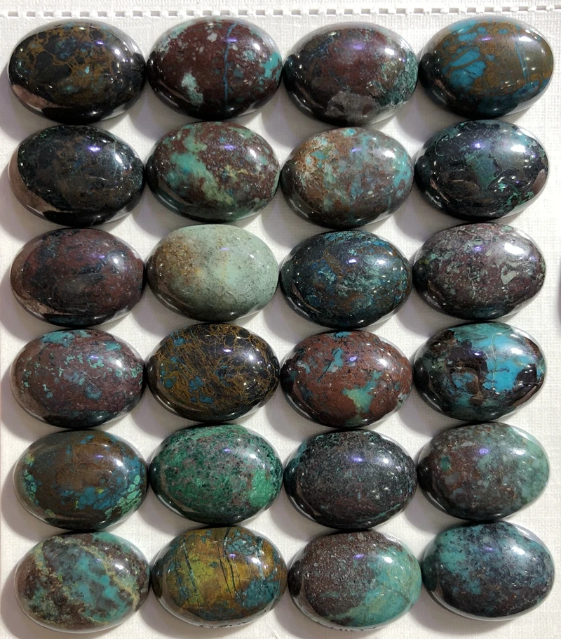 

100% Natural Chrysocolla Gem stone Cabochon 13x18mm Oval CAB Ring Face Pendant,10piece/pack