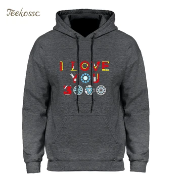 

I Love You 3000 Streetwear Tony Stark Hoodies The Avengers Sweatshirts Men Winter Autumn Hooded Iron Man Super Hero Sweatshirt