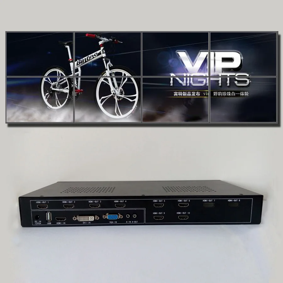 4x2 video wall processor for video wall displays hdmi dvi vga usb input hdmi output