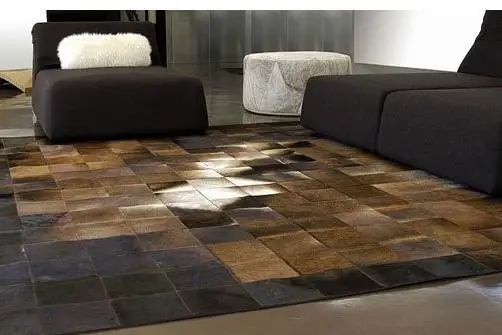 Модный художественный ковер Натуральная Воловья кожа напольные коврики