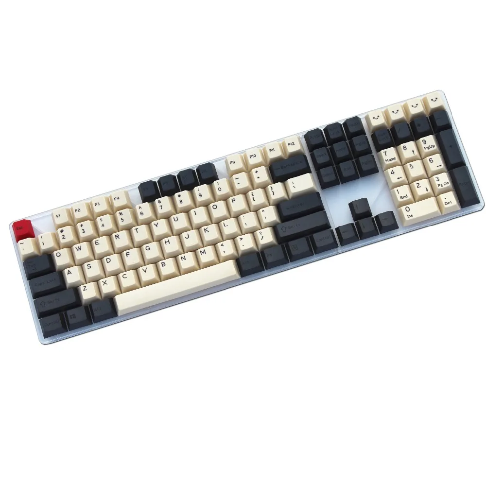 

Dark grey/cream 108 KEY Mechanical keyboard PBT keycap cherry profile Dye-Sublimated MX switch English/Korean Keycap