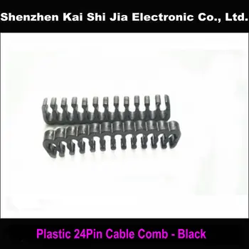 

50PCS/Lot 24Pin Plastic Black & Clear PC Cable Comb for 3mm & 4mm Cables - 24 Cable