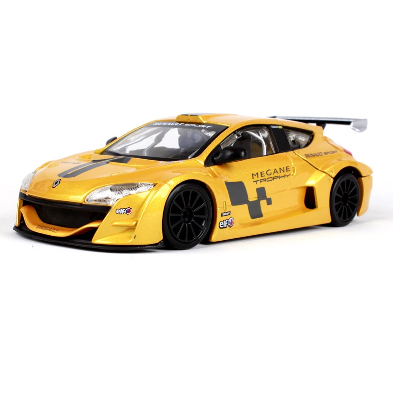 

Bburago 1:24 Megane Trophy Yellow Diecast Model Car Metal Racing Car Kids Toys Car simulation model For Gift Collection
