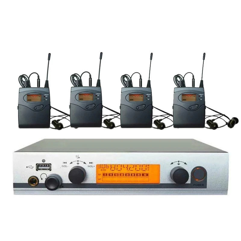 

Professional In Ear Monitor System UHF Wireless Stage Monitor System 4 Receivers