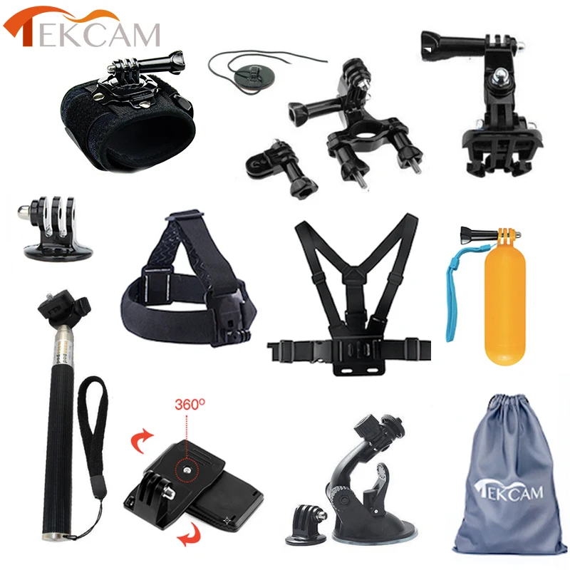 Tekcam Accessories Kits For Gopro For Gopro Hero 7 6 5 Hero 5 Session Hero4 Session Sjcam Sj6 Sj7 Xiaomi Yi 4k Eken H9 H9r H6s Sports Camcorder Cases Aliexpress