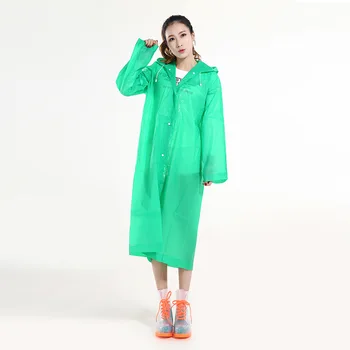 

Adult EVA Women /Man Long Fashion Rain Coat Hooded Hiking Waterproof Women Raincoat Windproof Rain Poncho
