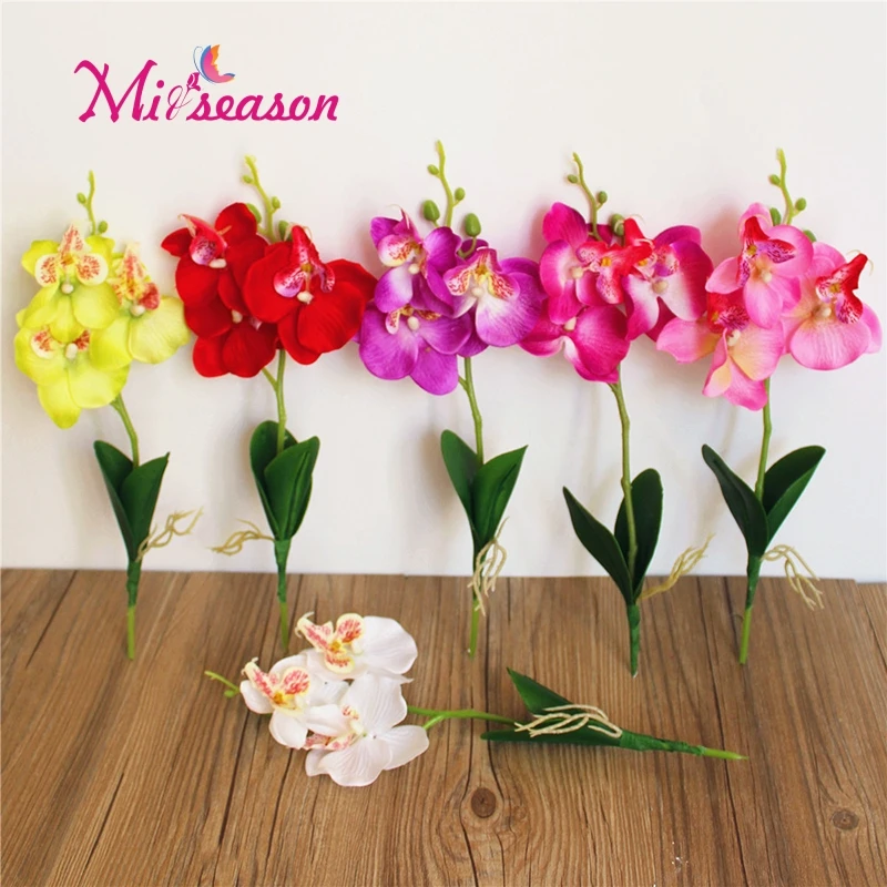 

1branch Orchid Artificial Flowers DIY Artificial Butterfly Orchid Silk Flower Bouquet Phalaenopsis Wedding Home Decoration