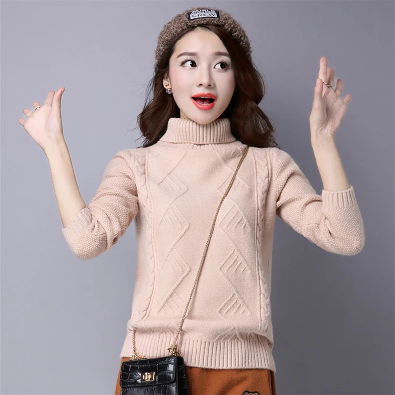 Tricoté Nouvelle Bleu Court Haute Chandail Avec L'hiver Épais Col marine bourgogne Beige Cachemire noir Pull rose Pour 2018 Fond pull Automne Mince Et xderoCB