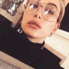 Lunettes carrées de luxe pour femmes, monture optique Vintage, métal doré, unisexe, verres clairs, lumière bleue ► Photo 3/6