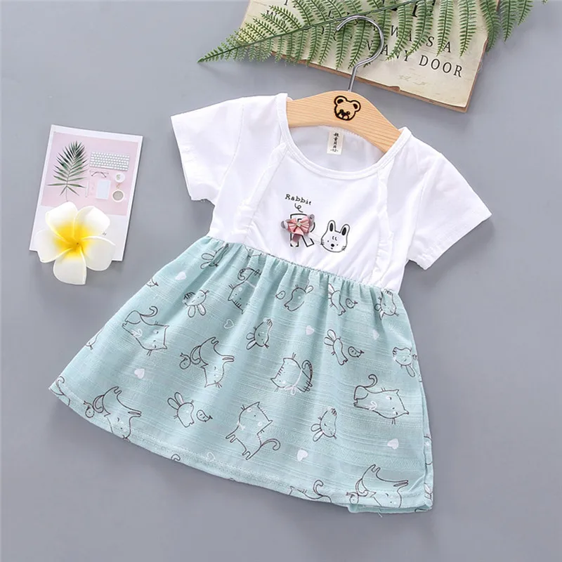 girls clothes Toddler Baby Kids Girls Cartoon Cat Print Flower Dress Princess Dresses vestido robe fille  #4j26 (9)