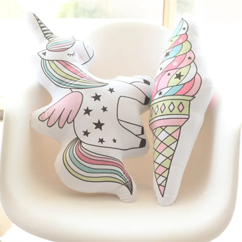 1 шт. милый Rainbow Unicorn кошка мороженое плюшевые подушки дивана подушку украшения дома подарки на день рождения Детские игрушки