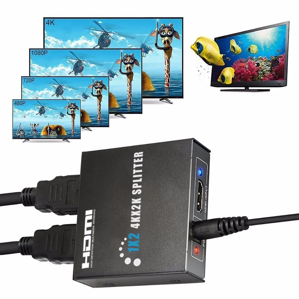 SOONHUA Compact 4K 2K HDMI сплиттер Поддержка HD видео 1080p HDTV HDMI 1,3 3D CEC сигнал 2,5 Гбит/с видео усилитель для HDTV DVD PS3