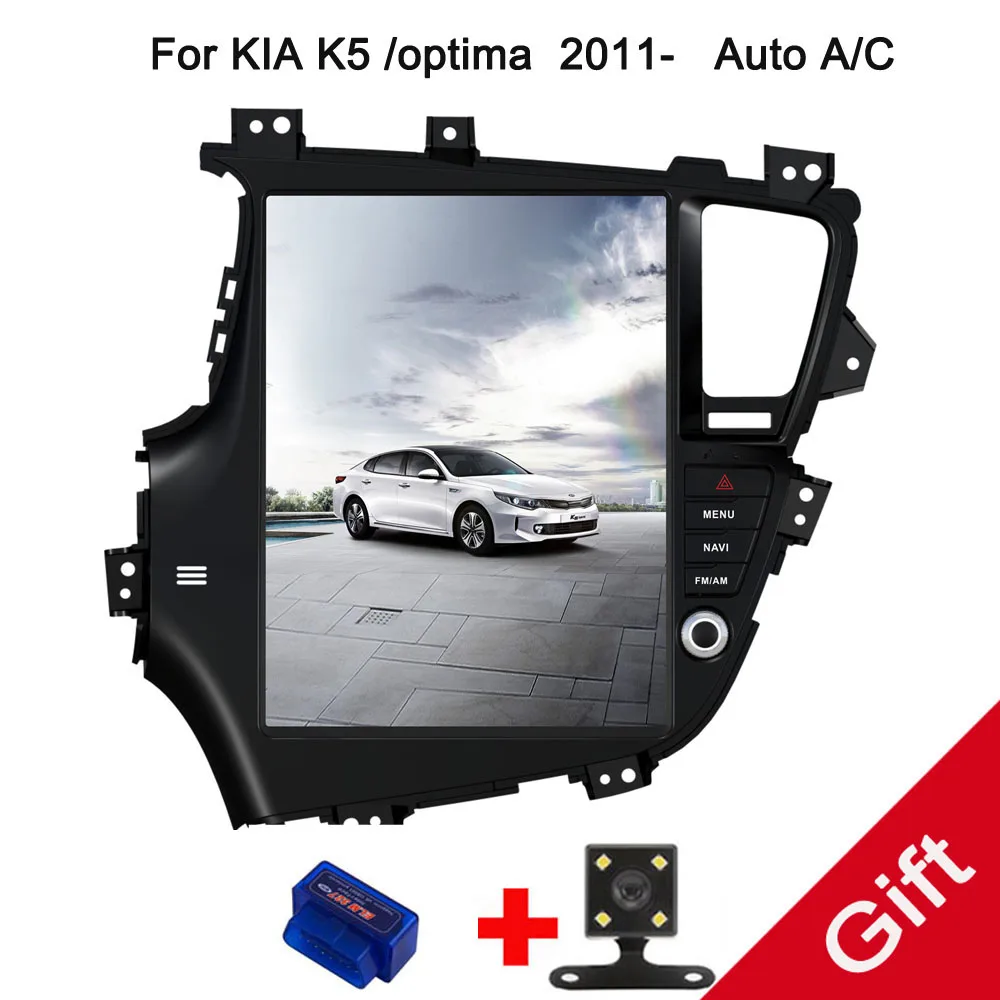 

12.9" Tesla Type Android Fit KIA K5/optima 2011 2012 2013 2014 2015- Manual/Auto A/C Car DVD Player Navigation GPS Radio