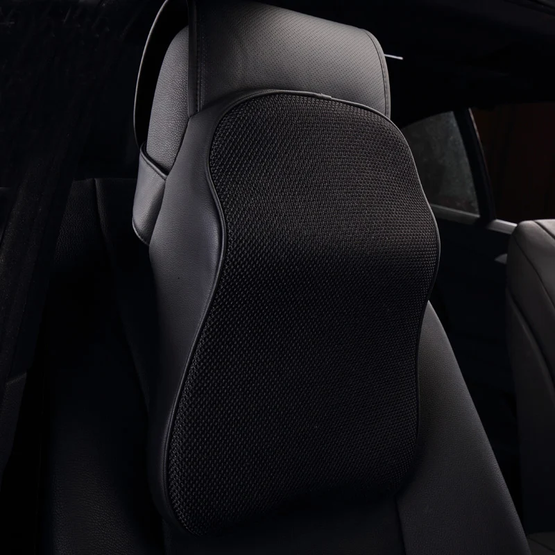 

KKYSYELVA 1PCS Space Memory Foam Car Neck Pillow Head restraint in the car Headrest pillow automobile Auto neck pillow leather